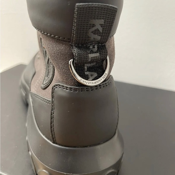 NEW Men's Karl Lagerfeld Paris Hiking Boots Black Suede Gray Size 10.5 MSRP$275! - Picture 6 of 6